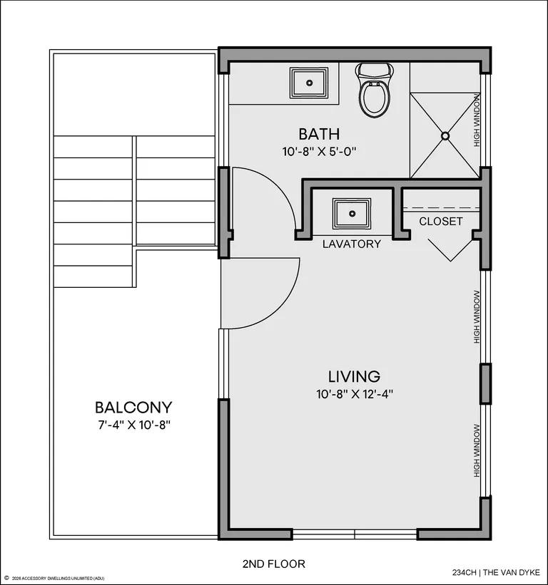 The Van Dyke floorplan, unit above